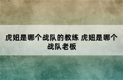 虎妞是哪个战队的教练 虎妞是哪个战队老板